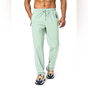 Men's Workout Athletic Pants Elastic Waist Jogging Running Pants sz M